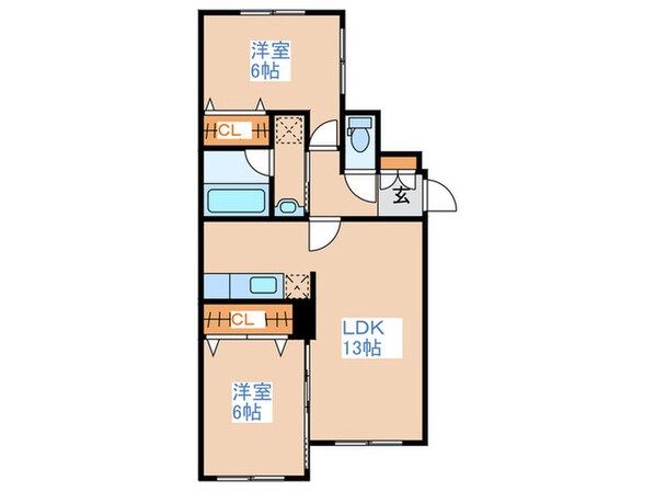 キューブ平岸３・５の物件間取画像